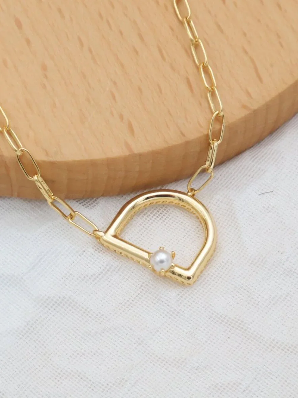 Kendra Scott Letter D Gold Freshwater Cultured Pearl Necklace